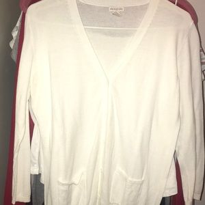 White cardigan with buttons